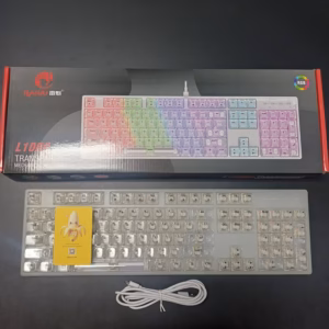 کیبورد گیمینگ مکانیکال RGB دار شیشه ای مدل L1000