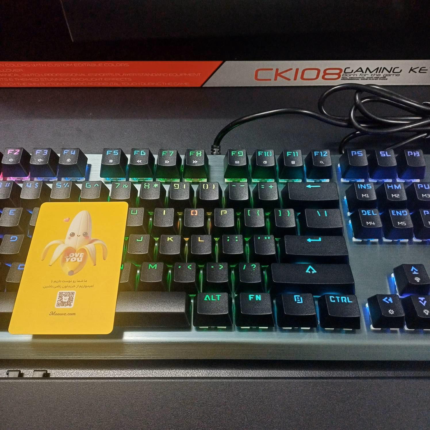 کیبورد گیمینگ مکانیکال RGB دار مدل CK108 - Image 2