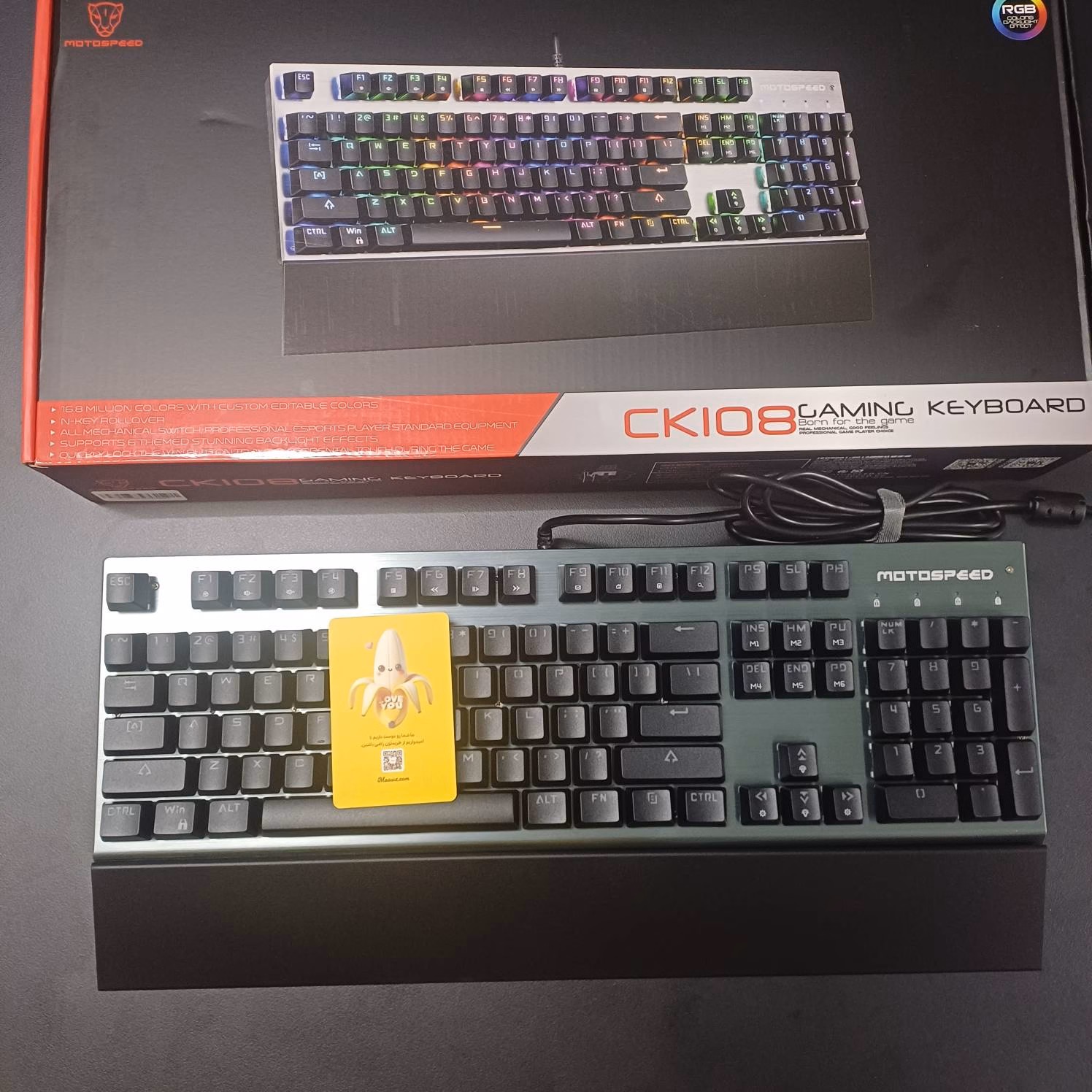 کیبورد گیمینگ مکانیکال RGB دار مدل CK108